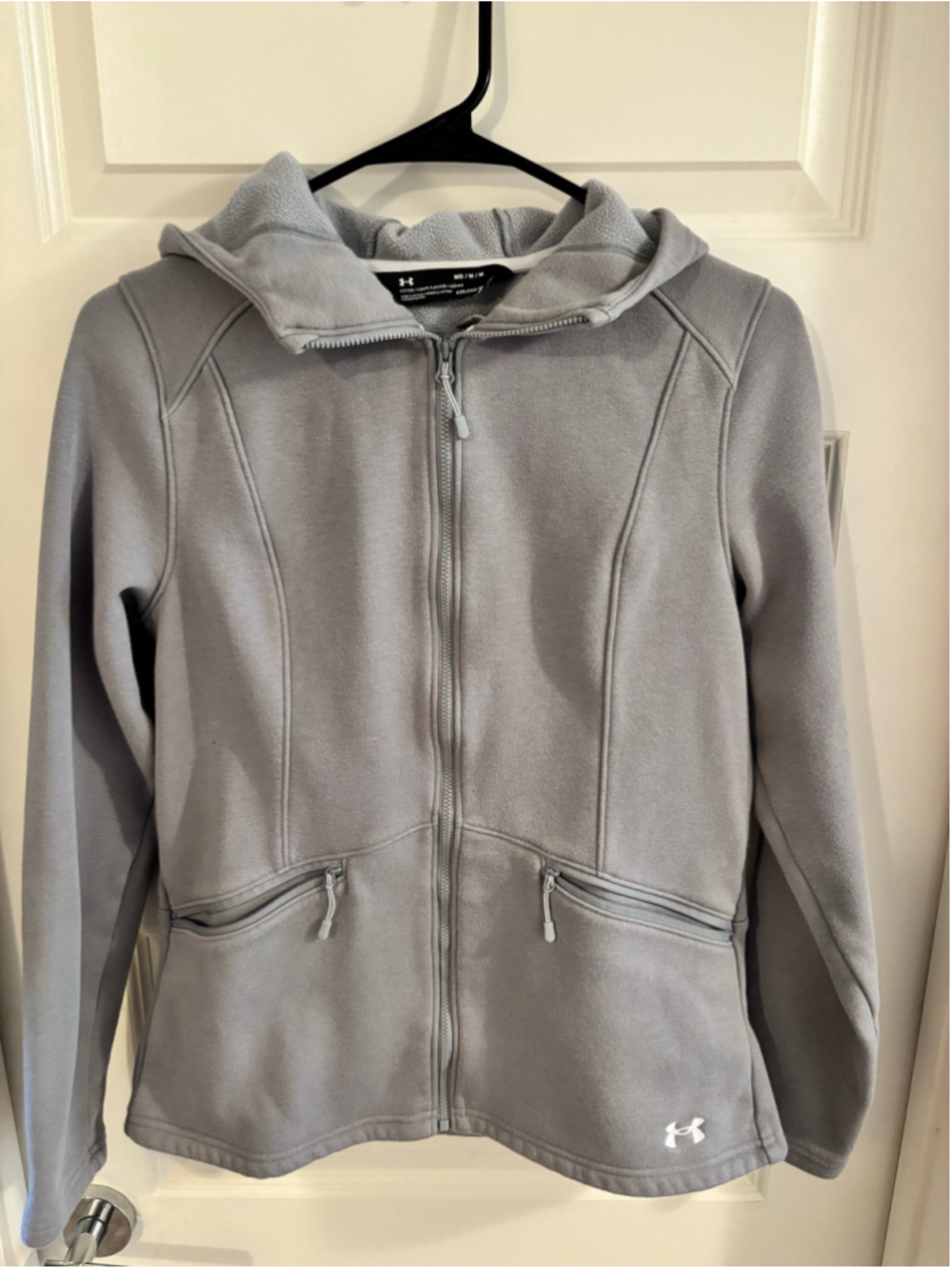 Women's Under Armour ColdGear Full Zip Hoodie Grey Size M - Picture 7 of 7